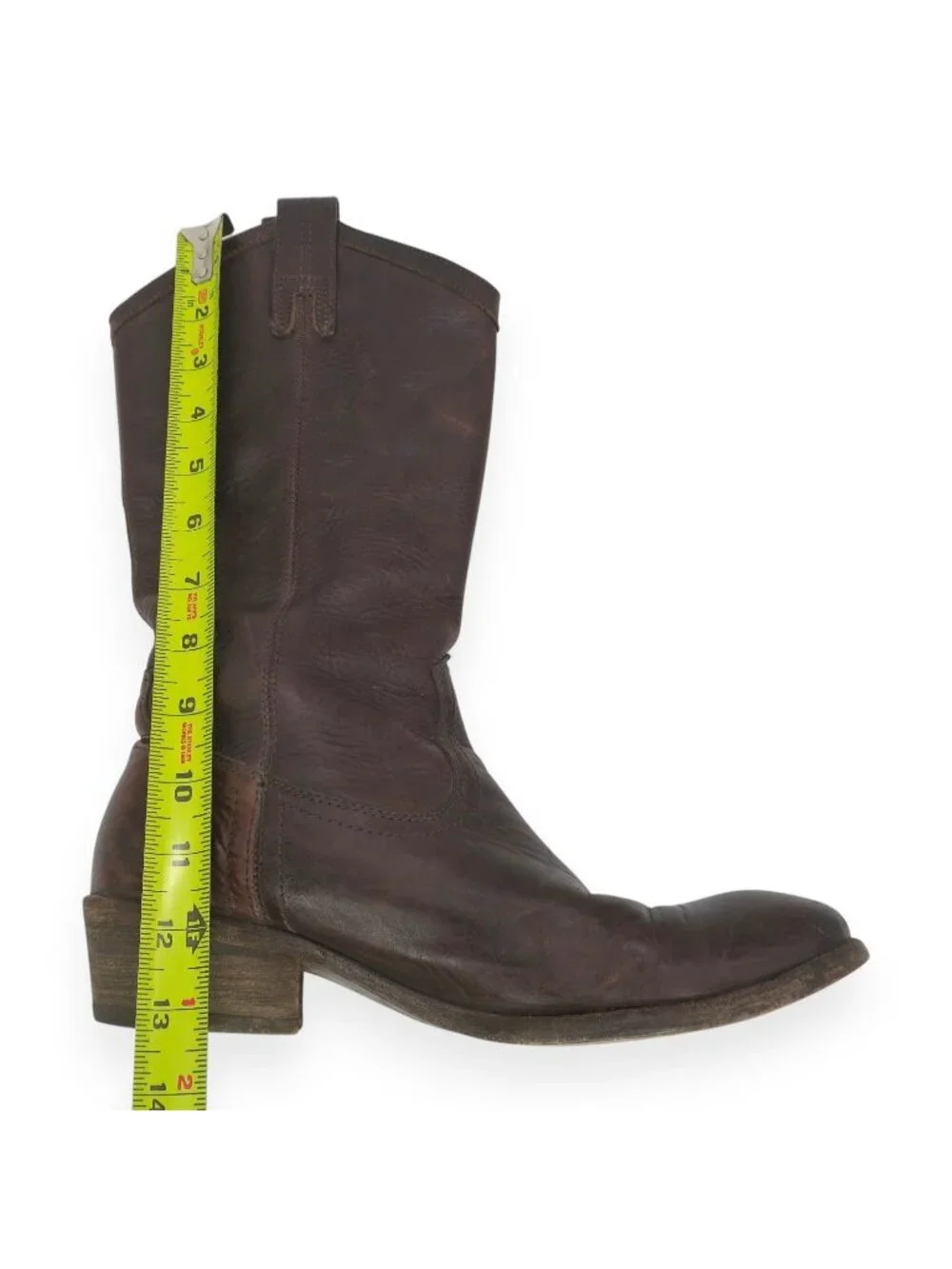 Frye Brown Leather Mid-Calf Heeled Boots - Picture 5 of 12